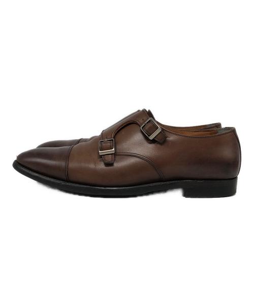 SCOTCH GRAIN（スコッチグレイン）SCOTCH GRAIN (スコッチグレイン) ダブルモンクストラップシューズ ブラウン サイズ:SIZE 24 1/2の古着・服飾アイテム