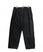 YOKEヨーク）の古着「1pleated Wide Tapered Trousers」｜ブラック