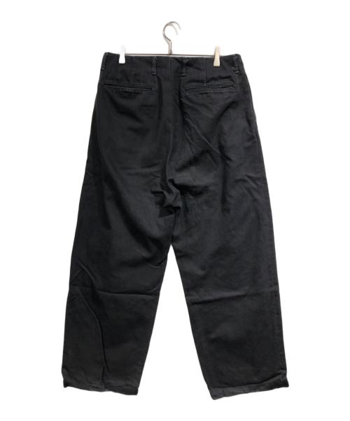 YOKE（ヨーク）YOKE (ヨーク) 1pleated Wide Tapered Trousers ブラック サイズ:SIZE 4の古着・服飾アイテム
