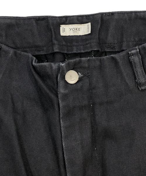 YOKE（ヨーク）YOKE (ヨーク) 1pleated Wide Tapered Trousers ブラック サイズ:SIZE 4の古着・服飾アイテム