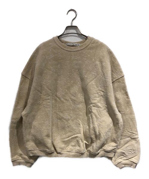ALEXANDER WANG（アレキサンダー・ワン）ALEXANDER WANG (アレキサンダー・ワン) ALLOVER FLOCKING CREWNECK SWEATSHIRT ベージュ サイズ:SIZE Sの古着・服飾アイテム