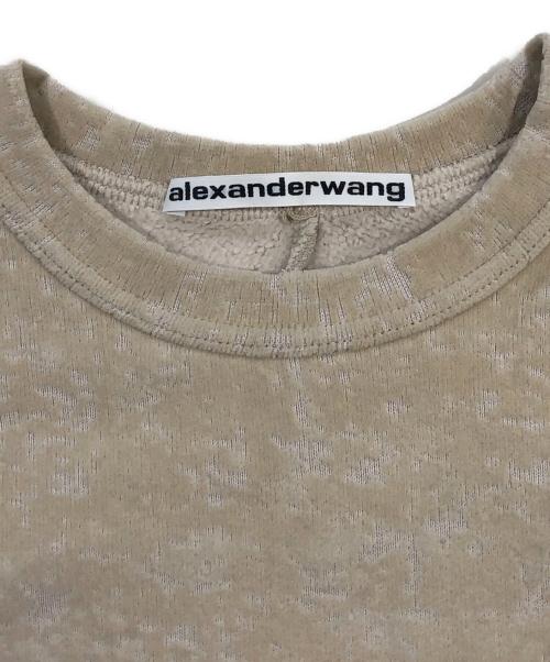 ALEXANDER WANG（アレキサンダー・ワン）ALEXANDER WANG (アレキサンダー・ワン) ALLOVER FLOCKING CREWNECK SWEATSHIRT ベージュ サイズ:SIZE Sの古着・服飾アイテム