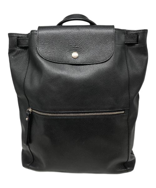 LONGCHAMP（ロンシャン）LONGCHAMP (ロンシャン) ルフローネレザーリュック ブラックの古着・服飾アイテム
