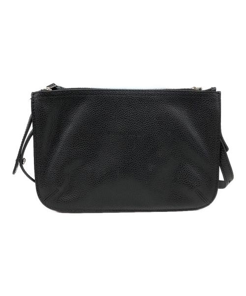LONGCHAMP（ロンシャン）LONGCHAMP (ロンシャン) レザーショルダーバッグ ブラックの古着・服飾アイテム