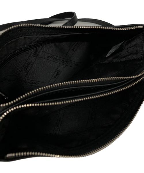 LONGCHAMP（ロンシャン）LONGCHAMP (ロンシャン) レザーショルダーバッグ ブラックの古着・服飾アイテム