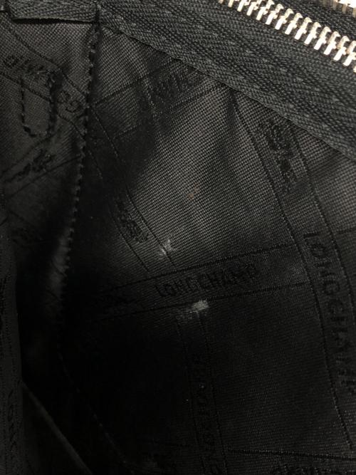 LONGCHAMP（ロンシャン）LONGCHAMP (ロンシャン) レザーショルダーバッグ ブラックの古着・服飾アイテム