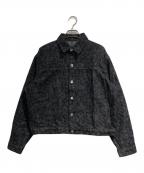 HERALBONYヘラルボニー）の古着「kaedeデニムブルゾン「かえでのチョキチョキ」BLACK」｜ブラック