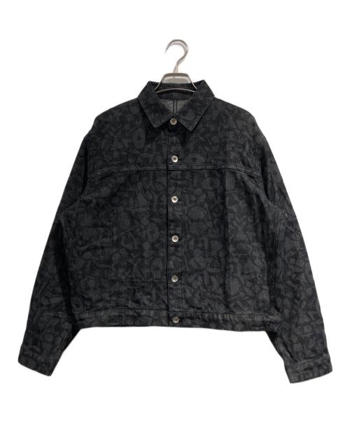 HERALBONY（ヘラルボニー）HERALBONY (ヘラルボニー) kaedeデニムブルゾン「かえでのチョキチョキ」BLACK ブラック サイズ:SIZE Mの古着・服飾アイテム