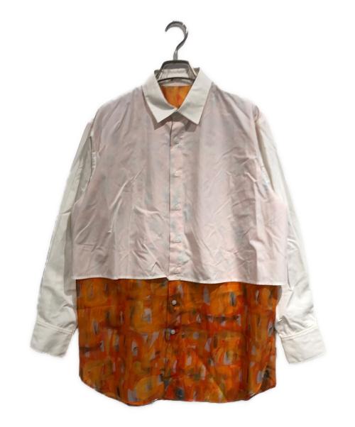 HERALBONY（ヘラルボニー）HERALBONY (ヘラルボニー) オーガンジーレイヤードシャツ「Untitled」 ホワイト サイズ:SIZE Freeの古着・服飾アイテム