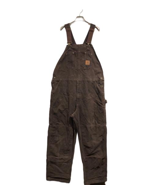 CarHartt（カーハート）CarHartt (カーハート) ダック地ダブルニーオーバーオール ブラウン サイズ:SIZE40の古着・服飾アイテム
