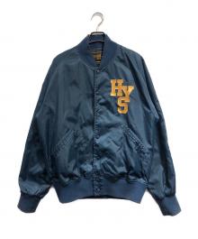 Hysteric Glamour（ヒステリックグラマー）の古着「LISTEN TO HGアップリケ スタジャン」｜ネイビー