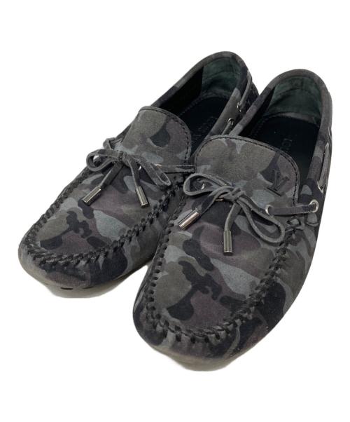 LOUIS VUITTON（ルイ ヴィトン）LOUIS VUITTON (ルイ ヴィトン) カモフラ モカシン ドライビング シューズ ブラック サイズ:SIZE 25cmの古着・服飾アイテム