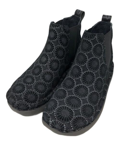 estacion（エスタシオン）ESTACION (エスタシオン) 和柄モチーフサイドゴアサンダル ブラック サイズ:SIZE Mの古着・服飾アイテム