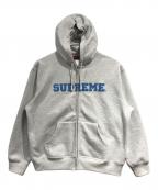 SUPREMEシュプリーム）の古着「Collegiate Applique Zip Up Hooded Sweatshirt」｜グレー