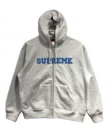 SUPREME（シュプリーム）の古着「Collegiate Applique Zip Up Hooded Sweatshirt」｜グレー