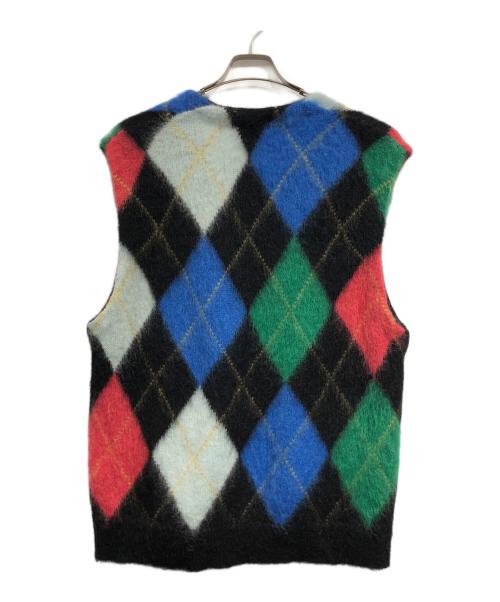 SUPREME（シュプリーム）SUPREME (シュプリーム) BRUSHEED ARGYLE ZIP UP VEST ブラック サイズ:SIZE Lの古着・服飾アイテム