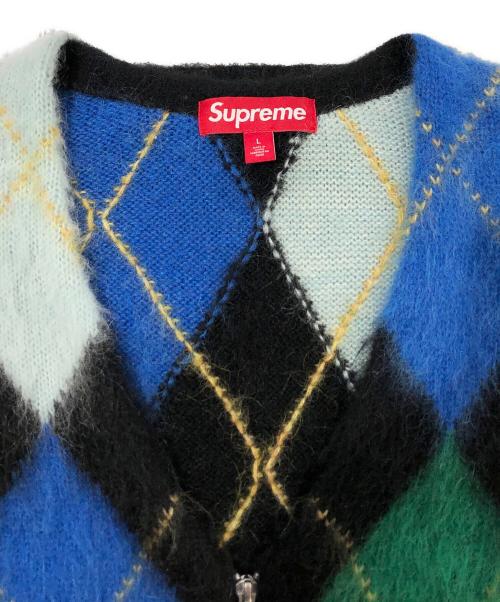 SUPREME（シュプリーム）SUPREME (シュプリーム) BRUSHEED ARGYLE ZIP UP VEST ブラック サイズ:SIZE Lの古着・服飾アイテム