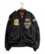AVIREXアヴィレックス）の古着「L-2Bフライトジャケット」｜ブラック×オレンジ