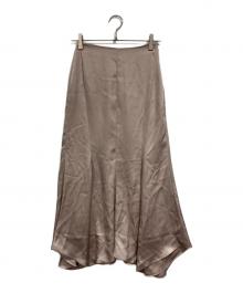 HER LIP TO（ハーリップトゥ）の古着「Asymmetry Hem Satin Skirt」｜ベージュ