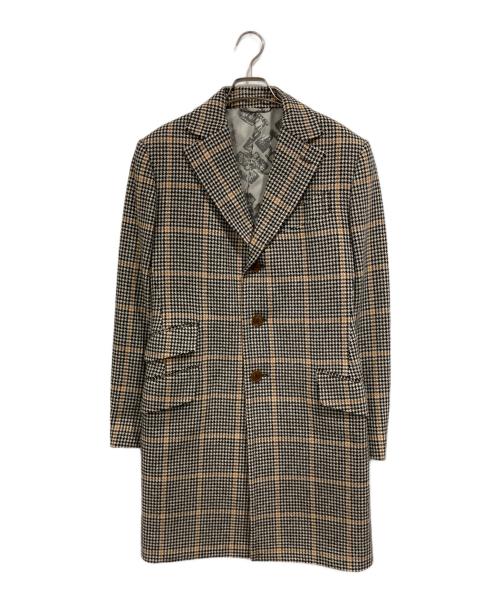Vivienne Westwood man（ヴィヴィアン ウェストウッド マン）Vivienne Westwood man (ヴィヴィアン ウェストウッド マン) 千鳥柄チェスターコート ベージュ×ブラック サイズ:SIZE 44の古着・服飾アイテム