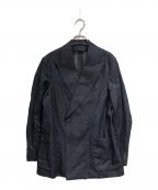 Pilgrimピルグリム）の古着「コットンリネンデニム ダブルブレステッド6Bジャケット」｜ネイビー