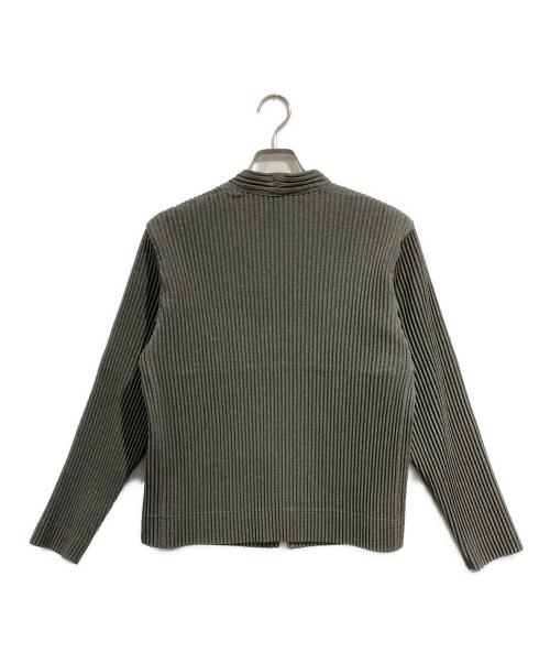 HOMME PLISSE ISSEY MIYAKE（オム プリッセ イッセイ ミヤケ）HOMME PLISSE ISSEY MIYAKE (オム プリッセ イッセイ ミヤケ) プリーツジップアップジャケット グレー サイズ:SIZE 1の古着・服飾アイテム
