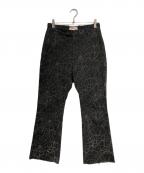 masuエムエーエスユー）の古着「FLOCKY WEB FLARE PANTS」｜ブラック