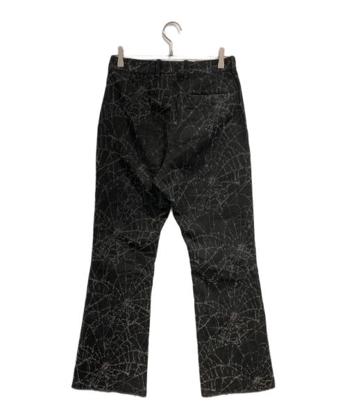 masu（エムエーエスユー）MASU (エムエーエスユー) FLOCKY WEB FLARE PANTS ブラック サイズ:SIZE 46の古着・服飾アイテム