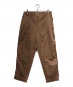 AURALEEオーラリー）の古着「WASHED FINX BUGGY SATIN WIDE PANTS」｜ブラウン