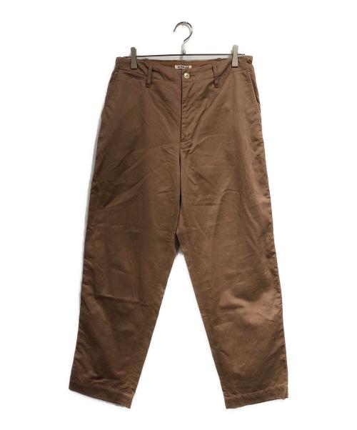 AURALEE（オーラリー）AURALEE (オーラリー) WASHED FINX BUGGY SATIN WIDE PANTS ブラウン サイズ:SIZE 4の古着・服飾アイテム
