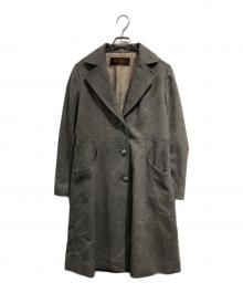 BALMAIN（バルマン）の古着「カシミヤフォックスファーロングコート」｜グレー