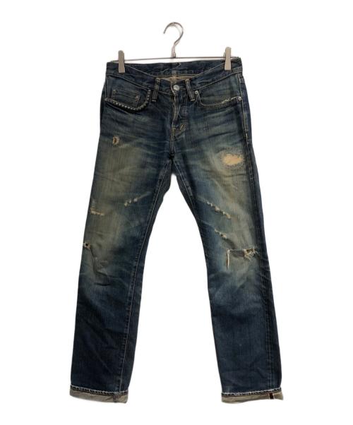 Hysteric Glamour（ヒステリックグラマー）Hysteric Glamour (ヒステリックグラマー) ローライズ ダメージ スタッズデニムパンツ インディゴ サイズ:SIZE 28の古着・服飾アイテム