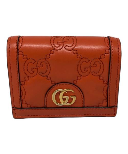 GUCCI（グッチ）GUCCI (グッチ) GGマトラッセ コンパクト ウォレット オレンジの古着・服飾アイテム