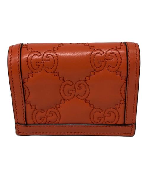 GUCCI（グッチ）GUCCI (グッチ) GGマトラッセ コンパクト ウォレット オレンジの古着・服飾アイテム