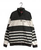 SUPREMEシュプリーム）の古着「Printed Stripe Harf Zip Sweat」｜グレー×ホワイト
