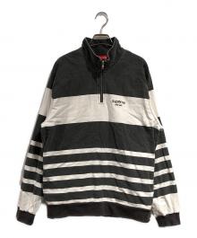 SUPREME（シュプリーム）の古着「Printed Stripe Harf Zip Sweat」｜グレー×ホワイト