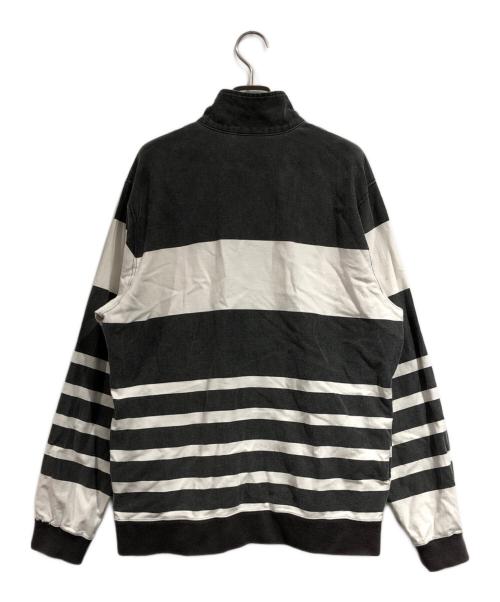 SUPREME（シュプリーム）Supreme (シュプリーム) Printed Stripe Harf Zip Sweat グレー×ホワイト サイズ:SIZE Mの古着・服飾アイテム