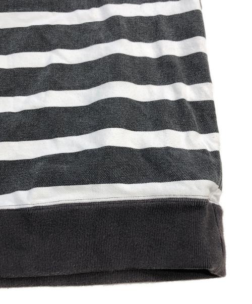 SUPREME（シュプリーム）Supreme (シュプリーム) Printed Stripe Harf Zip Sweat グレー×ホワイト サイズ:SIZE Mの古着・服飾アイテム