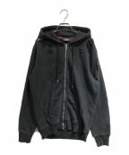 DIESELディーゼル）の古着「ダメージ加工ジップパーカー」｜ブラック