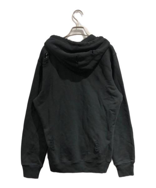 DIESEL（ディーゼル）DIESEL (ディーゼル) ダメージ加工ジップパーカー ブラック サイズ:SIZE Lの古着・服飾アイテム
