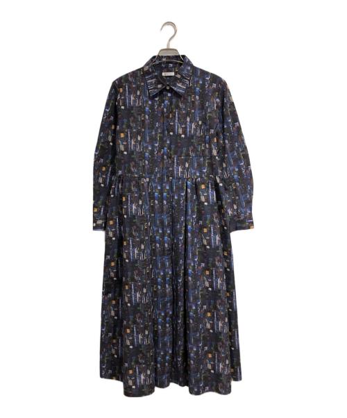 HERALBONY（ヘラルボニー）HERALBONY (ヘラルボニー) Flare Skirt One-Piece「夜景」 ネイビー サイズ:SIZE Sの古着・服飾アイテム