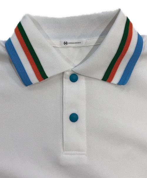 HERALBONY（ヘラルボニー）HERALBONY (ヘラルボニー) ニットコンビポロ「海の図鑑」 ホワイト サイズ:SIZE Mの古着・服飾アイテム