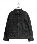 HERALBONYヘラルボニー）の古着「kaedeデニムブルゾン「かえでのチョキチョキ」BLACK」｜ブラック
