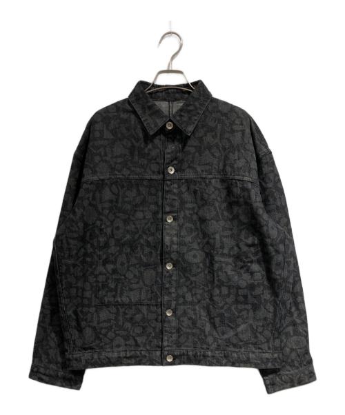 HERALBONY（ヘラルボニー）HERALBONY (ヘラルボニー) kaedeデニムブルゾン「かえでのチョキチョキ」BLACK ブラック サイズ:SIZE Lの古着・服飾アイテム