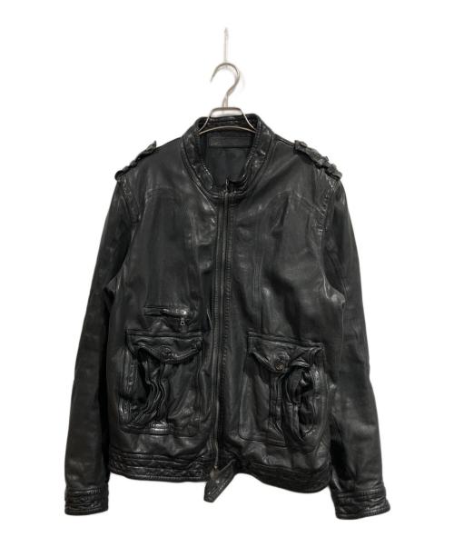 NEIL BARRETT（ニールバレット）NEIL BARRETT (ニールバレット) レザージャケット ブラック サイズ:SIZE Lの古着・服飾アイテム