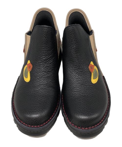 estacion（エスタシオン）ESTACION (エスタシオン) アヒツモチーフレザースリッポン ブラック サイズ:SIZE 23.5cmの古着・服飾アイテム