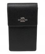 COACHコーチ）の古着「クロスショルダースマホポーチ」｜ブラック