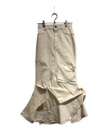 OMMO（オーエムエムオー）の古着「ASYMME FOLD DESIGN SK」｜ホワイト