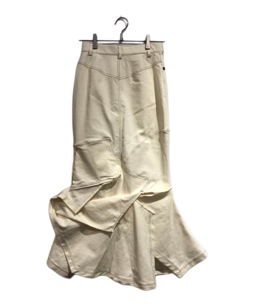 OMMO（オーエムエムオー）OMMO (オーエムエムオー) ASYMME FOLD DESIGN SK ホワイト サイズ:SIZE 38の古着・服飾アイテム