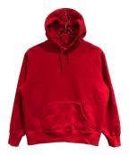 SUPREMEシュプリーム）の古着「サテン アップリケ フーディー スウェットシャツ」｜レッド